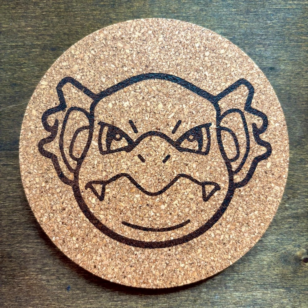 Pokemon Nidorina Face Laser Engraved Cork Coaster